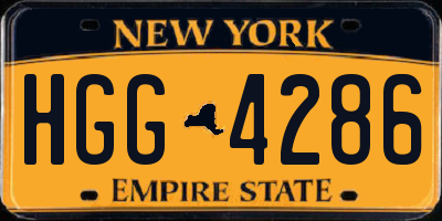 NY license plate HGG4286