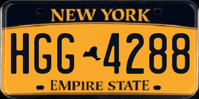 NY license plate HGG4288