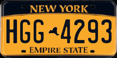 NY license plate HGG4293