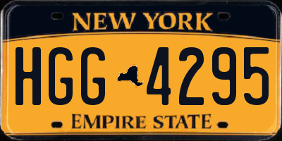 NY license plate HGG4295