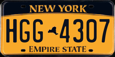 NY license plate HGG4307