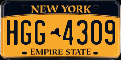 NY license plate HGG4309