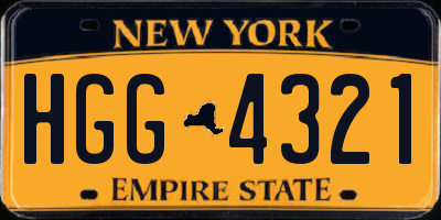 NY license plate HGG4321