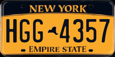 NY license plate HGG4357