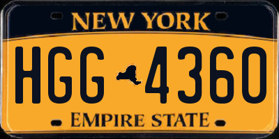 NY license plate HGG4360