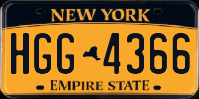 NY license plate HGG4366
