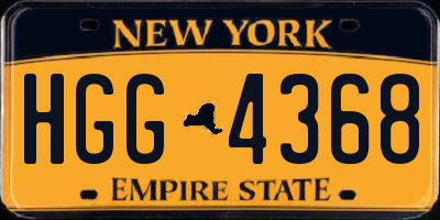 NY license plate HGG4368