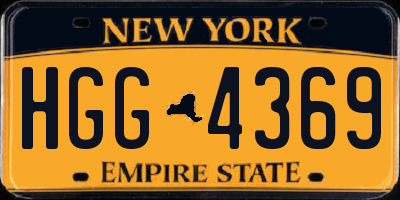 NY license plate HGG4369