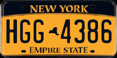 NY license plate HGG4386
