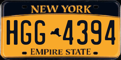 NY license plate HGG4394