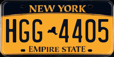 NY license plate HGG4405