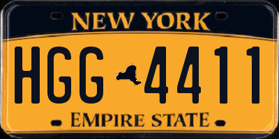 NY license plate HGG4411