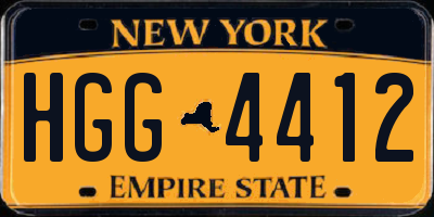 NY license plate HGG4412