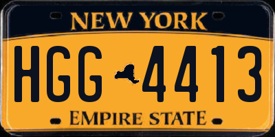 NY license plate HGG4413