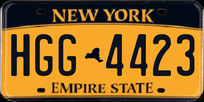 NY license plate HGG4423