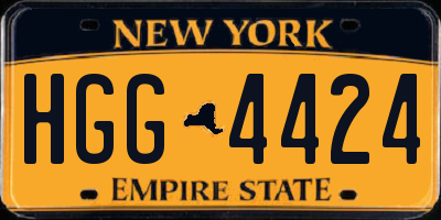 NY license plate HGG4424