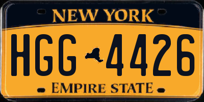 NY license plate HGG4426