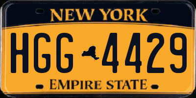 NY license plate HGG4429