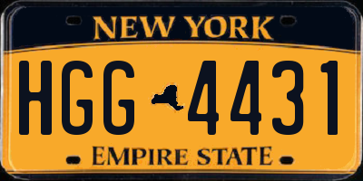 NY license plate HGG4431