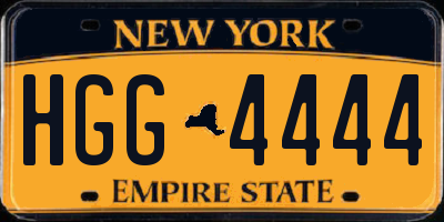 NY license plate HGG4444