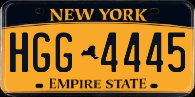 NY license plate HGG4445