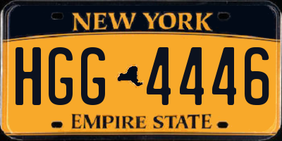 NY license plate HGG4446