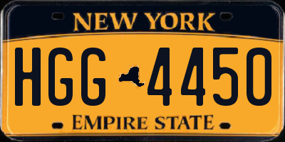NY license plate HGG4450