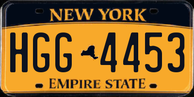 NY license plate HGG4453