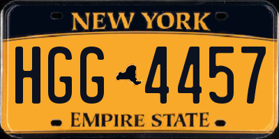 NY license plate HGG4457
