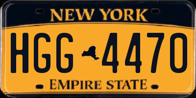 NY license plate HGG4470