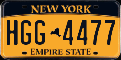 NY license plate HGG4477