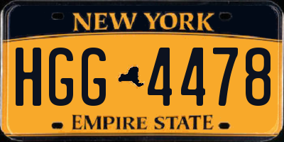 NY license plate HGG4478