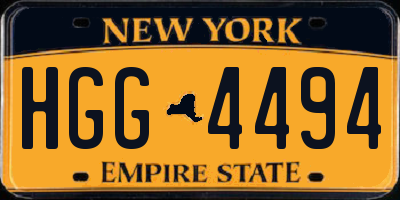 NY license plate HGG4494