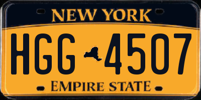 NY license plate HGG4507