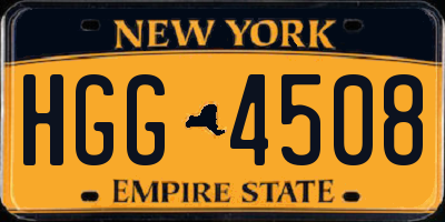 NY license plate HGG4508