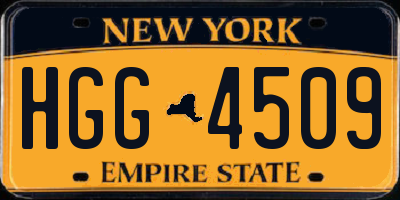 NY license plate HGG4509