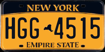 NY license plate HGG4515