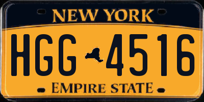 NY license plate HGG4516
