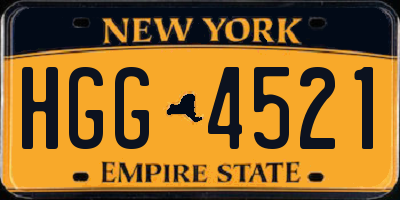 NY license plate HGG4521