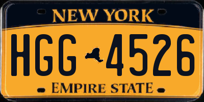 NY license plate HGG4526
