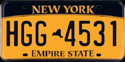 NY license plate HGG4531