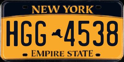 NY license plate HGG4538