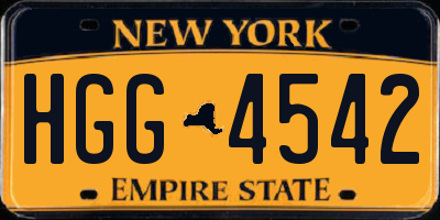 NY license plate HGG4542