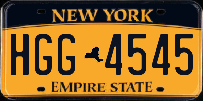 NY license plate HGG4545