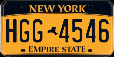 NY license plate HGG4546