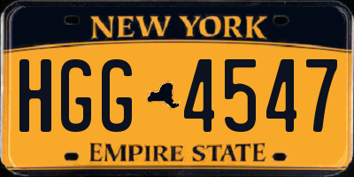 NY license plate HGG4547