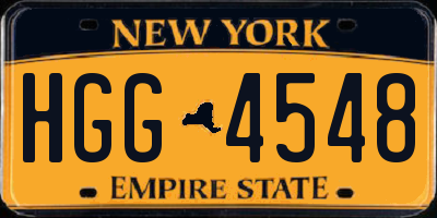 NY license plate HGG4548