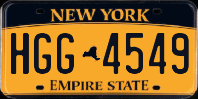 NY license plate HGG4549