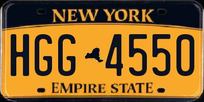 NY license plate HGG4550