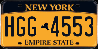 NY license plate HGG4553